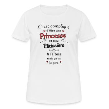 Princesse Pâtissière - T-shirt respirant Femme - blanc - Devant - AI Model Female 172 dark (172cm)