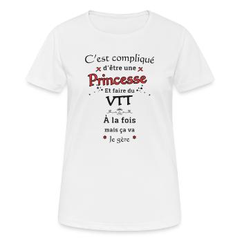 Princesse Et Vtt - T-shirt respirant Femme - blanc - Devant - AI Model Female 172 dark (172cm)