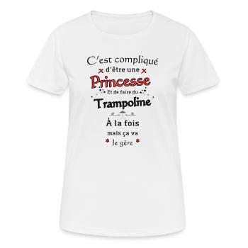 Princesse Et Trampoline - T-shirt respirant Femme - blanc - Devant - AI Model Female 172 dark (172cm)