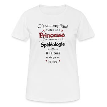 Princesse Et Spéléologie - T-shirt respirant Femme - blanc - Devant - AI Model Female 172 dark (172cm)