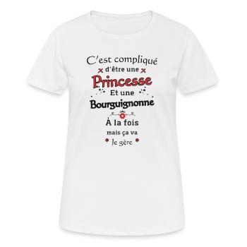 Princesse Bourguignonne - T-shirt respirant Femme - blanc - Devant - AI Model Female 172 dark (172cm)