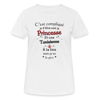 Princesse Tunisienne - T-shirt respirant Femme - blanc - Devant - AI Model Female 172 dark (172cm)