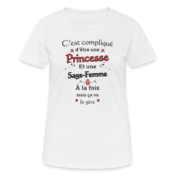 Prinzessin Hebamme - Frauen T-Shirt atmungsaktiv - Weiß - Vorne - AI Model Female 172 dark (172cm)