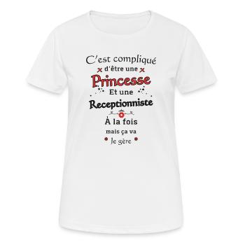 Princess Receptionist - Women's Breathable T-Shirt - white - Front - AI Model Female 172 dark (172cm)