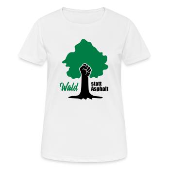 Wald statt Asphalt Fridays for Future Save Planet - Frauen T-Shirt atmungsaktiv - Weiß - Vorne - AI Model Female 172 dark (172cm)