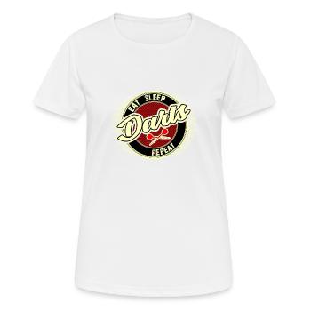 Fléchettes - Mangez la répétition du sommeil. Chemise de fléchettes. - T-shirt respirant Femme - blanc - Devant - AI Model Female 172 dark (172cm)