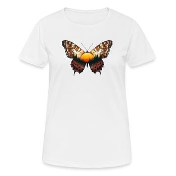 Butterfly Sunset - Women's Breathable T-Shirt - white - Front - AI Model Female 172 dark (172cm)