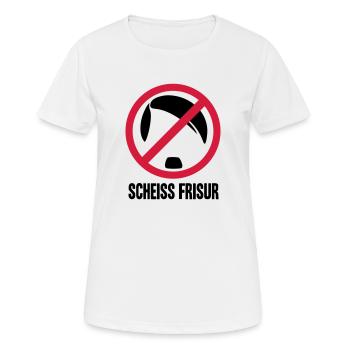MERDE COIFFURE - T-shirt respirant Femme - blanc - Devant - AI Model Female 172 dark (172cm)