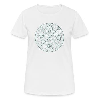 Yoga Yogi - Frauen T-Shirt atmungsaktiv - Weiß - Vorne - AI Model Female 172 dark (172cm)
