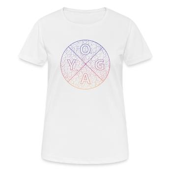 Yoga Yogi Namaste Design - Frauen T-Shirt atmungsaktiv - Weiß - Vorne - AI Model Female 172 dark (172cm)