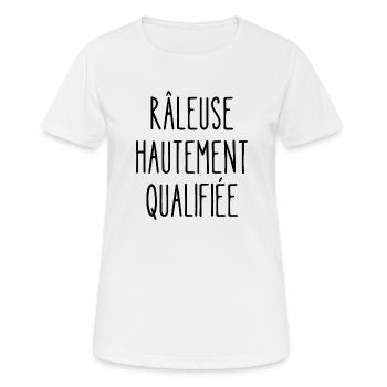 râleuse hautement qualifiée - T-shirt respirant Femme - blanc - Devant - AI Model Female 172 dark (172cm)