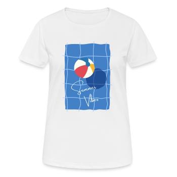 Pool und sommer - Frauen T-Shirt atmungsaktiv - Weiß - Vorne - AI Model Female 172 dark (172cm)