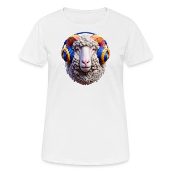 Groove Fleece - Woolen Tunes - Frauen T-Shirt atmungsaktiv - Weiß - Vorne - AI Model Female 172 dark (172cm)