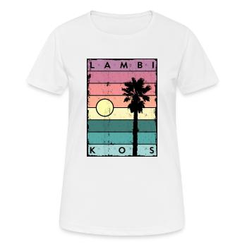 Lambi Horizont und Palme Kos - Frauen T-Shirt atmungsaktiv - Weiß - Vorne - AI Model Female 172 dark (172cm)