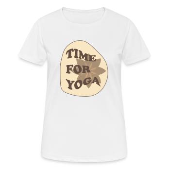 C’est l’heure du yoga - T-shirt respirant Femme - blanc - Devant - AI Model Female 172 dark (172cm)