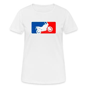 CRF1000L Africa Twin MLB Vintage Motorrad Enduro - Frauen T-Shirt atmungsaktiv - Weiß - Vorne - AI Model Female 172 dark (172cm)