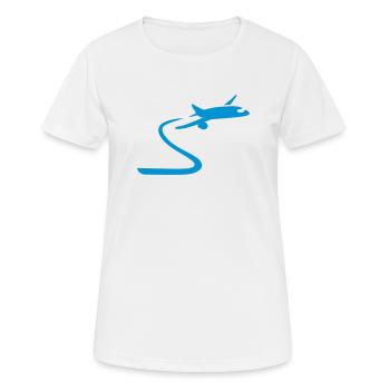 Flugzeug - Frauen T-Shirt atmungsaktiv - Weiß - Vorne - AI Model Female 172 dark (172cm)
