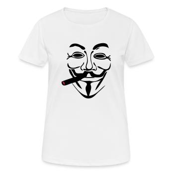 anonymous masque mask cigare1 - T-shirt respirant Femme - blanc - Devant - AI Model Female 172 dark (172cm)