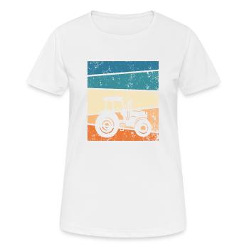 Tractor Retro Farmer - Women's Breathable T-Shirt - white - Front - AI Model Female 172 dark (172cm)