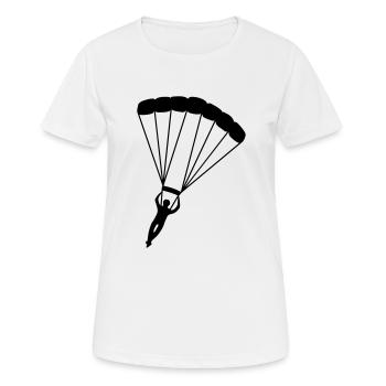Fallschirm - Frauen T-Shirt atmungsaktiv - Weiß - Vorne - AI Model Female 172 dark (172cm)