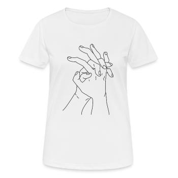 hände - Frauen T-Shirt atmungsaktiv - Weiß - Vorne - AI Model Female 172 dark (172cm)