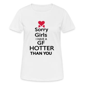 sorry girls i have gf hotter than you - Women's Breathable T-Shirt - white - Front - AI Model Female 172 dark (172cm)