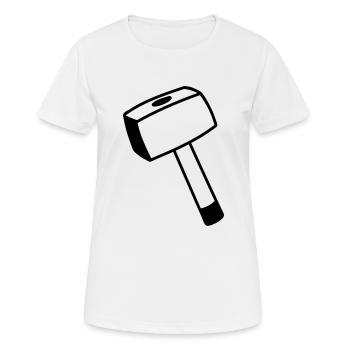 Hammer - Frauen T-Shirt atmungsaktiv - Weiß - Vorne - AI Model Female 172 dark (172cm)