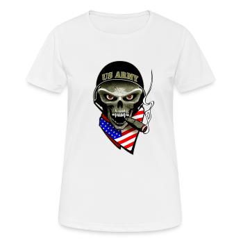 us army Schädel - Frauen T-Shirt atmungsaktiv - Weiß - Vorne - AI Model Female 172 dark (172cm)