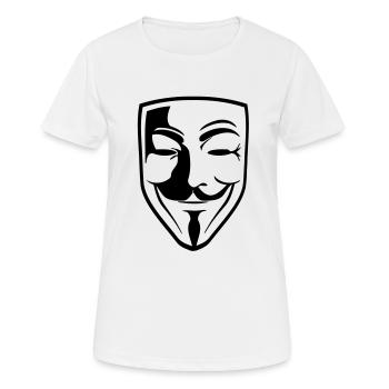 Anonymous Mask Guy Fawks - Women's Breathable T-Shirt - white - Front - AI Model Female 172 dark (172cm)