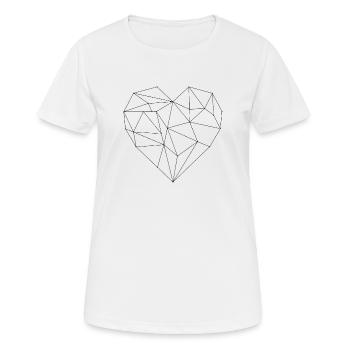 graphic heart black - Women's Breathable T-Shirt - white - Front - AI Model Female 172 dark (172cm)
