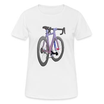 Fahrrad - Frauen T-Shirt atmungsaktiv - Weiß - Vorne - AI Model Female 172 dark (172cm)