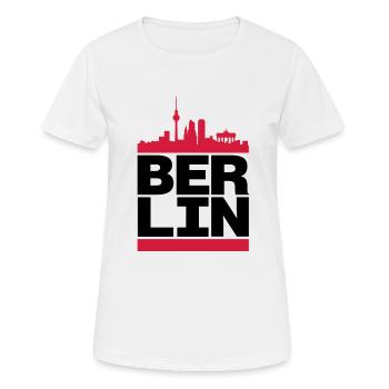 Berlin City - Frauen T-Shirt atmungsaktiv - Weiß - Vorne - AI Model Female 172 dark (172cm)