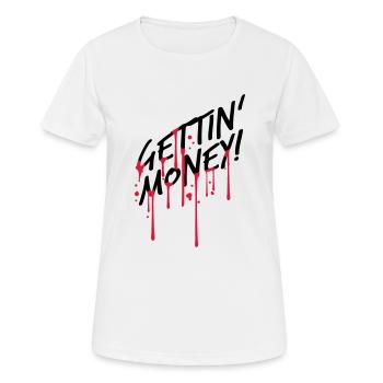 goutte de sang graffiti symbole dollar gettin argent z - T-shirt respirant Femme - blanc - Devant - AI Model Female 172 dark (172cm)