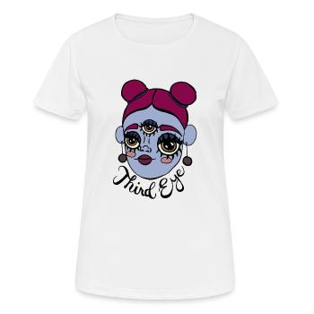Troisième oeil - T-shirt respirant Femme - blanc - Devant - AI Model Female 172 dark (172cm)