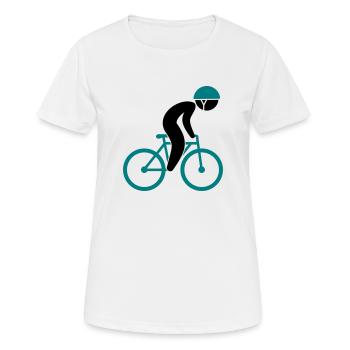 Un coureur cycliste sur son vélo - T-shirt respirant Femme - blanc - Devant - AI Model Female 172 dark (172cm)