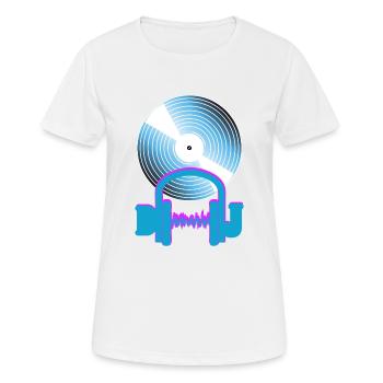 dj - Frauen T-Shirt atmungsaktiv - Weiß - Vorne - AI Model Female 172 dark (172cm)