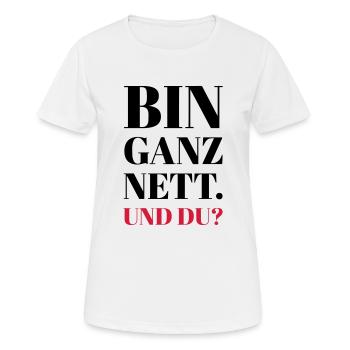 Nett - Frauen T-Shirt atmungsaktiv - Weiß - Vorne - AI Model Female 172 dark (172cm)