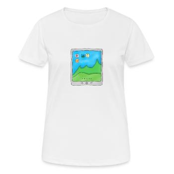 Tablette Handy Smartphone Logo Design Grafik Bild - Frauen T-Shirt atmungsaktiv - Weiß - Vorne - AI Model Female 172 dark (172cm)