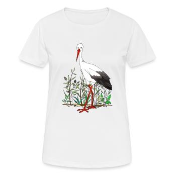 cigogne - T-shirt respirant Femme - blanc - Devant - AI Model Female 172 dark (172cm)