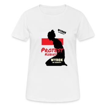 Wyrok na kobiety, protestation kobiet - T-shirt respirant Femme - blanc - Devant - AI Model Female 172 dark (172cm)