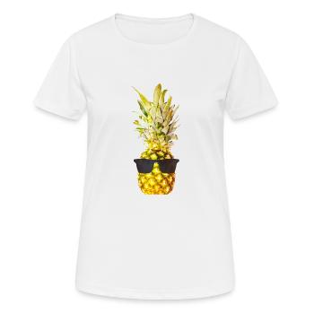 Lunettes de soleil Ananas - T-shirt respirant Femme - blanc - Devant - AI Model Female 172 dark (172cm)