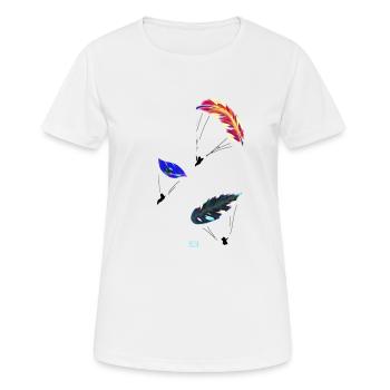 Gleitschirm paragliding Feder para - Frauen T-Shirt atmungsaktiv - Weiß - Vorne - AI Model Female 172 dark (172cm)