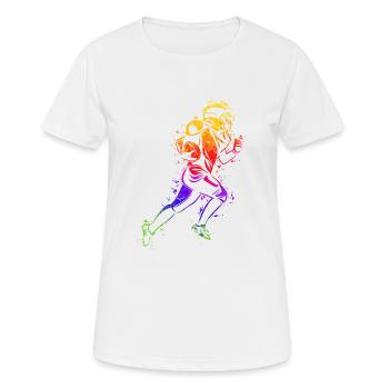 American Football Footballer Colorful - Women's Breathable T-Shirt - white - Front - AI Model Female 172 dark (172cm)
