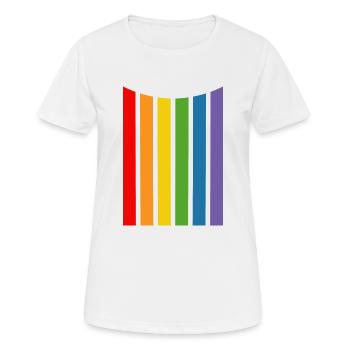 Rainbow Stripes - Women's Breathable T-Shirt - white - Front - AI Model Female 172 dark (172cm)