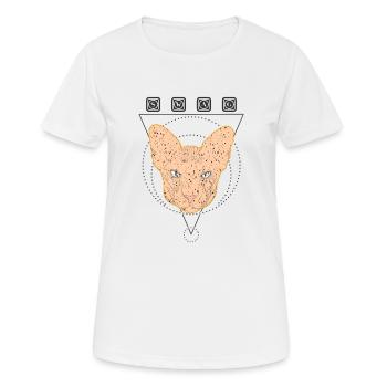 Sphinx Chat Égyptien Chat Sans Poils - T-shirt respirant Femme - blanc - Devant - AI Model Female 172 dark (172cm)