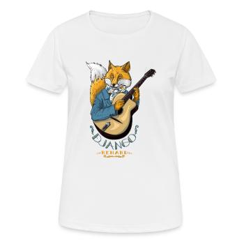 Django Renard - T-shirt respirant Femme - blanc - Devant - AI Model Female 172 dark (172cm)