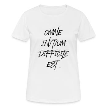all beginning is difficult Latin quotation scripture - Women's Breathable T-Shirt - white - Front - AI Model Female 172 dark (172cm)