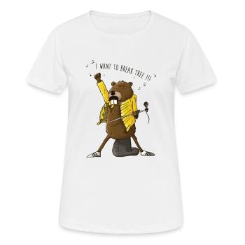 Biber Merkur - Frauen T-Shirt atmungsaktiv - Weiß - Vorne - AI Model Female 172 dark (172cm)