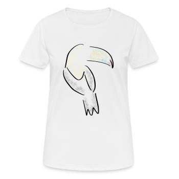 Tukan Line Art - Minimalist with splashes of colour - Women's Breathable T-Shirt - white - Front - AI Model Female 172 dark (172cm)