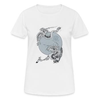 Japanese Dragon - Frauen T-Shirt atmungsaktiv - Weiß - Vorne - AI Model Female 172 dark (172cm)
